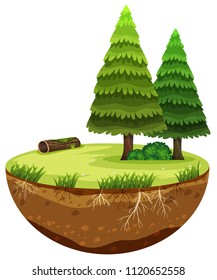 A Round Forest Landscape illustration