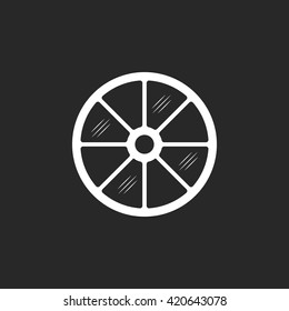 Round form house window design  sign  simple icon on background