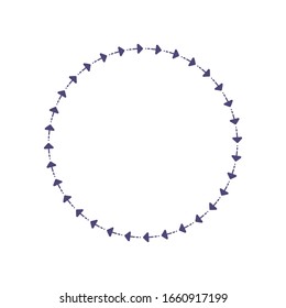Round frame with abstract digital ornament. Circular frame. Element for design. Vector.