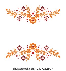 Marco redondo con elementos florales abstractos de la ilustración del vector del anillo de laurel aislado sobre fondo blanco