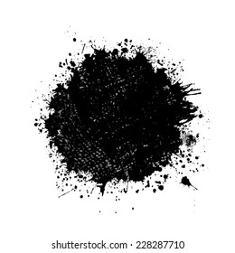 round frame of abstract ink spots. Vector