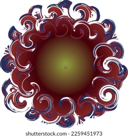 Round frame with abstract pattern. Vector file for designs.