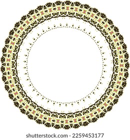 Round frame with abstract pattern. Vector file for designs.