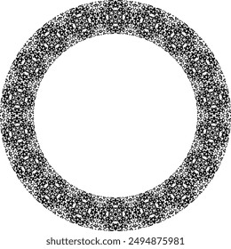 Round frame with abstract shapes pattern. Vector illustration isolated on white background.