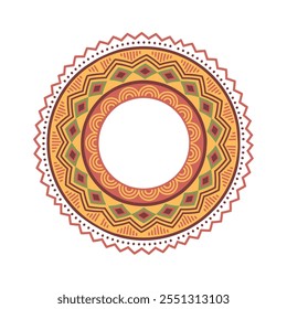 round frame african culture isolated