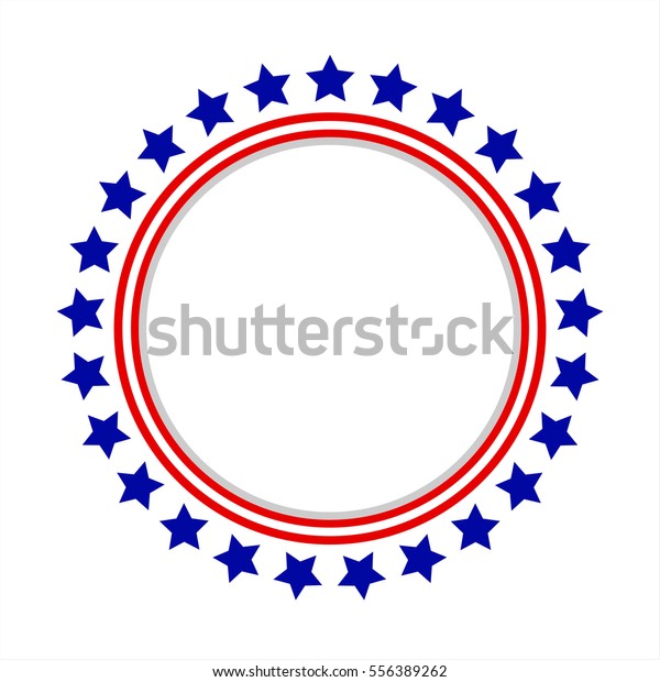 Round Frame American Flag Stylized Stock Vector (Royalty Free) 556389262