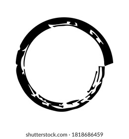 Round frame art brush isolated on a white background. Design of postcards.