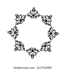 Round frame art deco Elegant vector for element design in Eastern style Floral border Lace illustration.