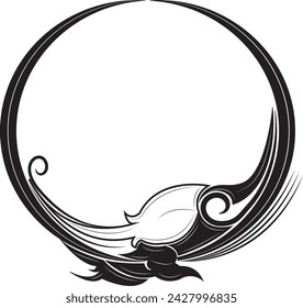 Round frame art for photos, drawings, calligraphy, vectors 