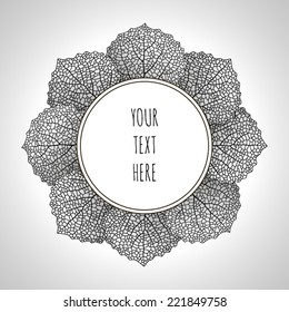 Round frame with aspen leaves