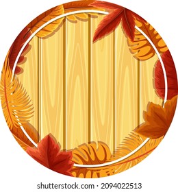 Round frame with autumn foliage illustration