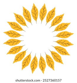 Round Frame with autumn Leaves. Circle textbox.