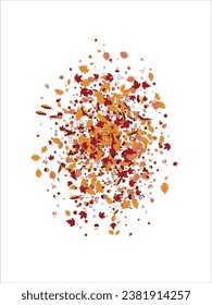 Round frame Background material designed with autumn leaves, branches, berries, fruits, mushroom. Vector illustration