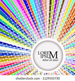 Round frame background with multicolored rays