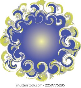 Round frame with a beautiful pattern. Vector file for designs.