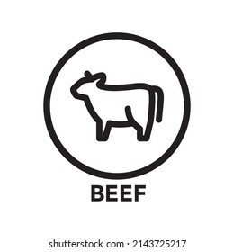 Icono redondo de carne de vaca, uno de los iconos de alergia a los alimentos