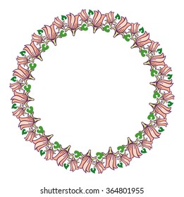 Round frame with bellflowers