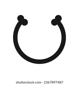 Round frame of big long thin dog bone. Vector silhouette on empty white background.