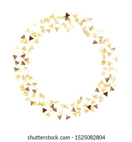 Round Frame of Big Triangle Confetti. Vector.