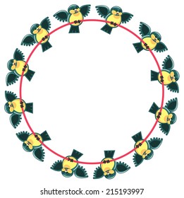 Round frame with birds