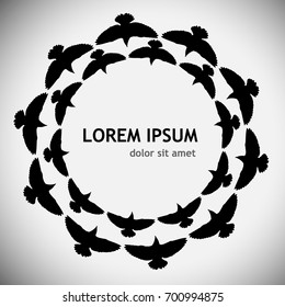 Round frame of birds. Vector