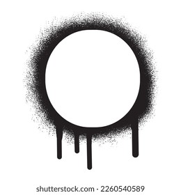 Round frame with black spray paint