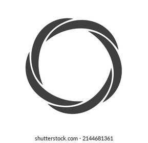 Runder Rahmen, schwarz-weißer Vektorschmuck. Grafische Grenzdoodle. Verbindung der Ringkurve.