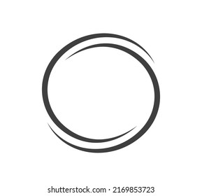 Round frame black and white vector ornament. Graphic border doodle. Ring curve link connection.