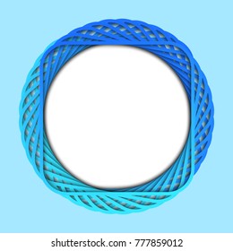 Round frame of blue color consisting of squares. Design element for advertising and design.