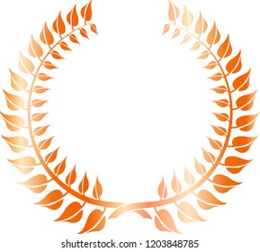 Round frame of Bronze laurel 