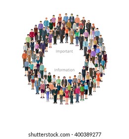 round frame build of many casual people, modern design conceptual illustration
