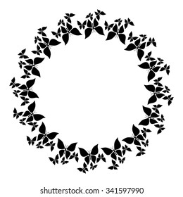 Round frame with  butterflies