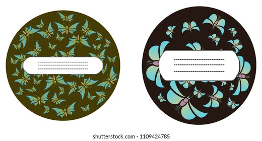 round frame of butterflies. Vector