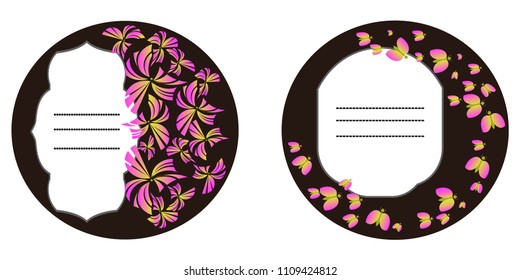 round frame of butterflies. Vector