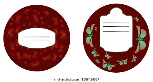 round frame of butterflies. Vector