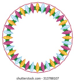 Round frame with Christmas decoration