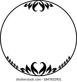 Runder Rahmen. Circle Zierrahmen mit floralem Element
