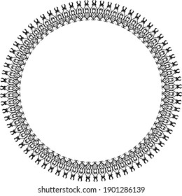 Marco redondo. Marco decorativo ornamental circular con elemento floral
