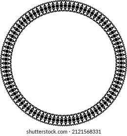 Round frame. Circle Ornamental decorative frame with floral element

