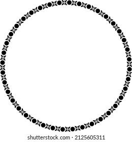 Round frame. Circle Ornamental decorative frame with floral element