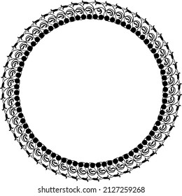 Round frame. Circle Ornamental decorative frame with floral element