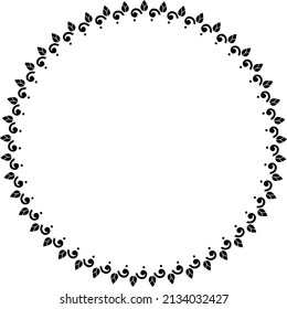 Runder Rahmen. Circle Zierrahmen mit floralem Element
