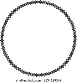 Marco redondo. Marco decorativo ornamental circular con elemento floral
