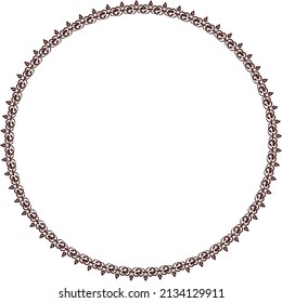 Round frame. Circle Ornamental decorative frame with floral element
