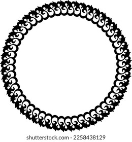 Round frame. Circle Ornamental decorative frame with floral element
