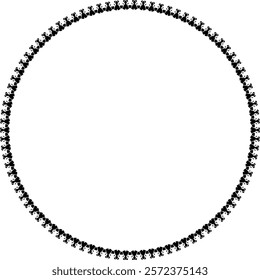 Round frame. Circle Ornamental decorative frame with floral element
