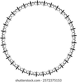 Round frame. Circle Ornamental decorative frame with floral element
