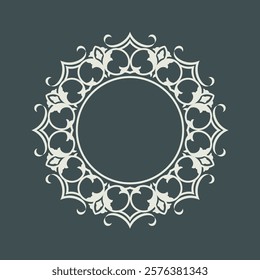 Round frame circle vintage flourish label vector