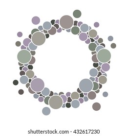 Round frame with circles for your text in grey. It is easy to edit. vector illustration.