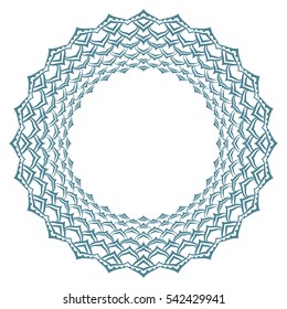 Round frame, Circular ornament design element stylized lotus petals